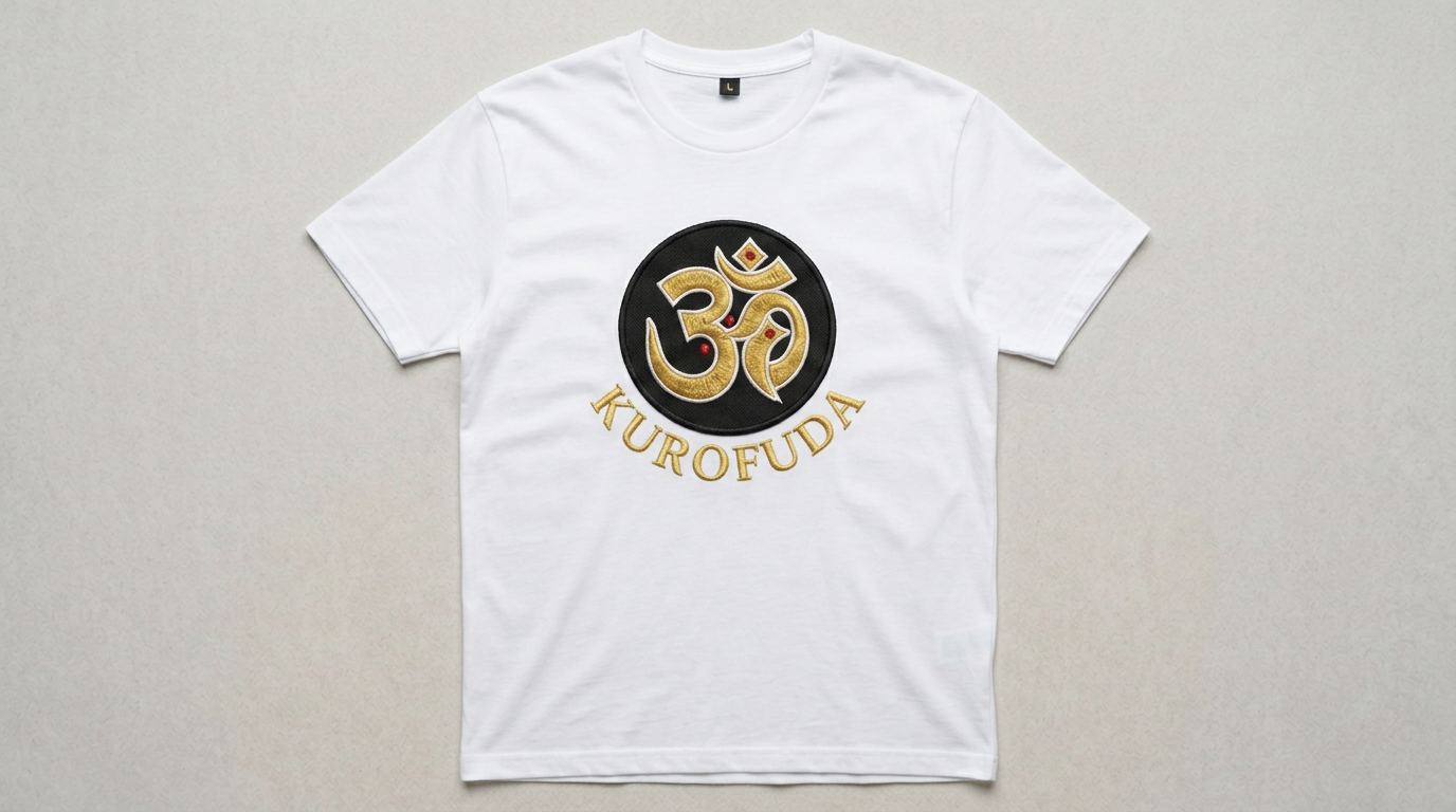 KUROFUDA Sacred Bonji Embroidered Tee