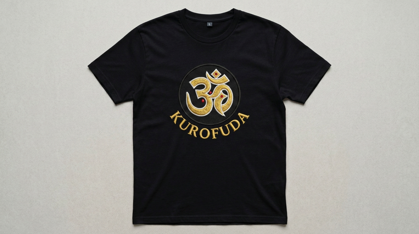 KUROFUDA Sacred Bonji Embroidered Tee