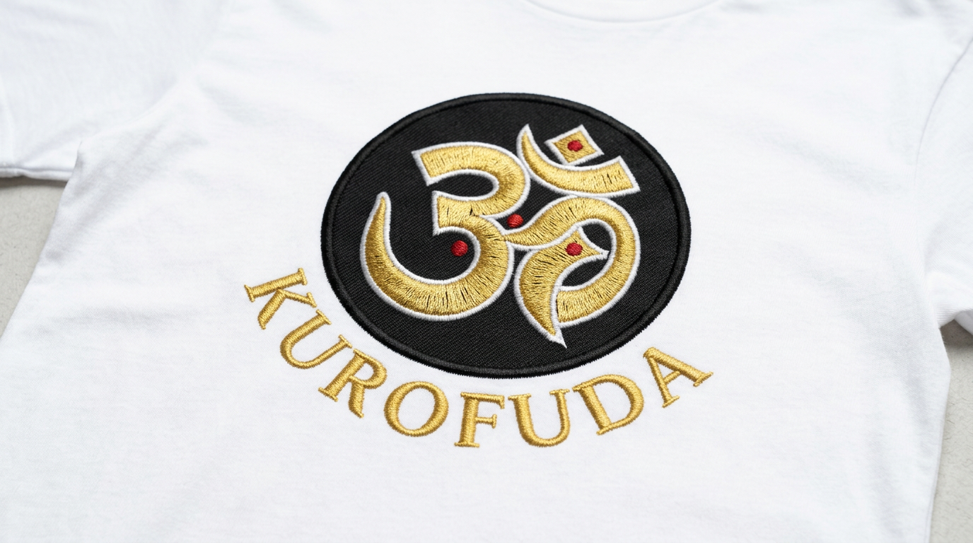 KUROFUDA Sacred Bonji Embroidered Tee