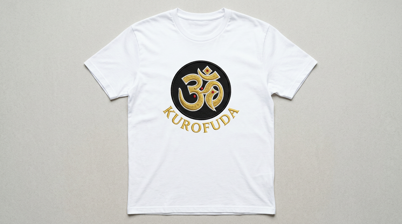 KUROFUDA Sacred Bonji Embroidered Tee