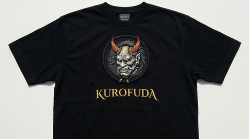 KUROFUDA Oni Mask Embroidered Tee
