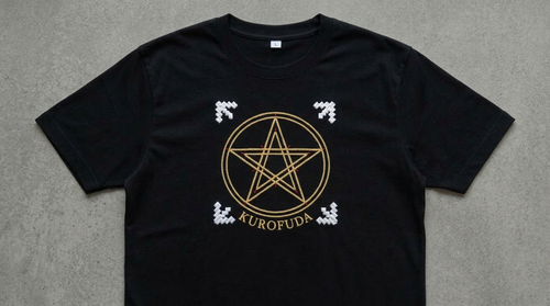 KUROFUDA Gobosei Pentagram Embroidered Tee