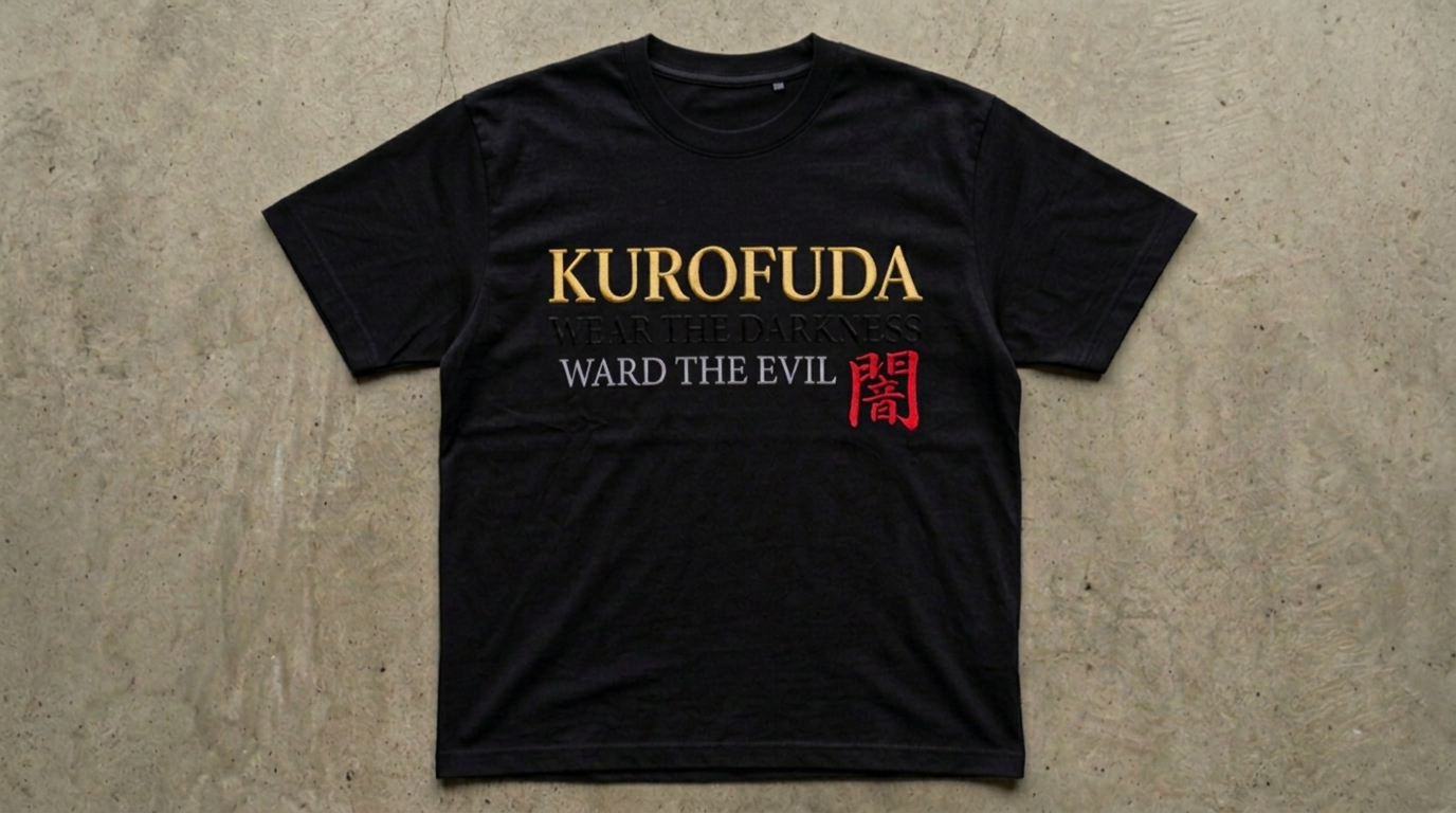 KUROFUDA Wear The Darkness Typography Tee