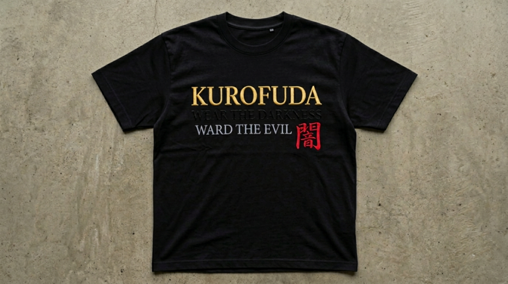 KUROFUDA Wear The Darkness Typography Tee
