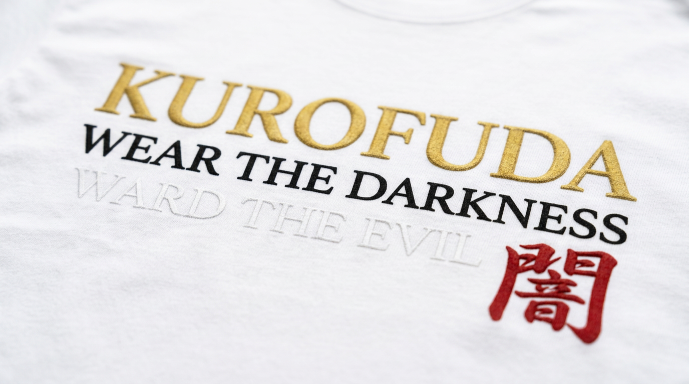 KUROFUDA Wear The Darkness Typography Tee