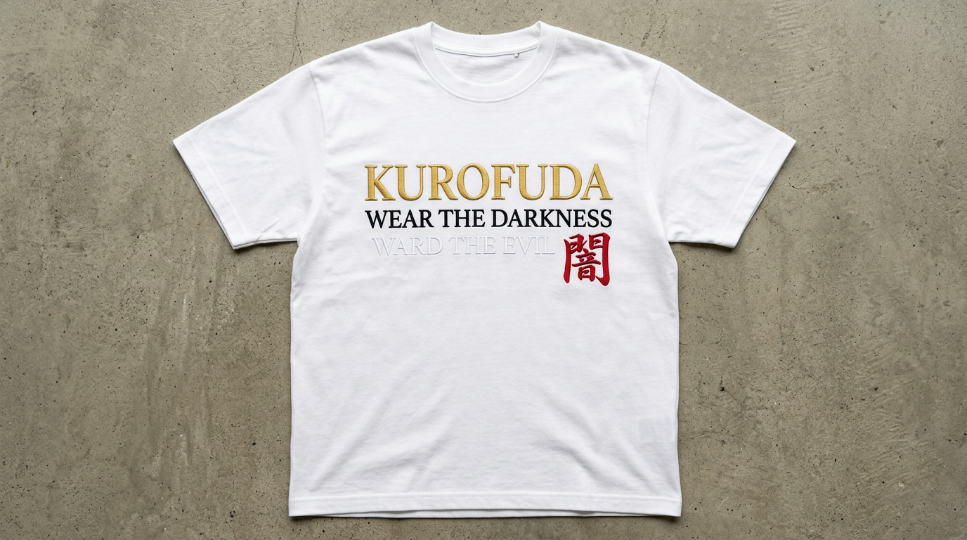 KUROFUDA Wear The Darkness Typography Tee